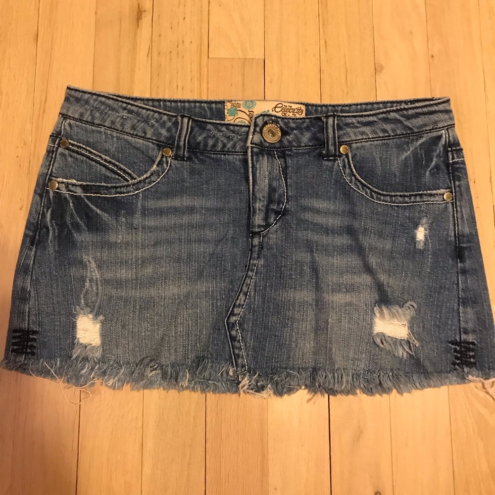 Ripped jean skirt